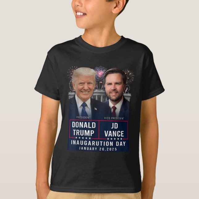 Camiseta Dia da Inauguração do Trump Vance 2025 Donald Trum (Frente)