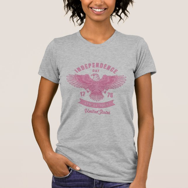 Camiseta "Dia da Independência 4 de julho: Soar com o Rosa  (Frente)