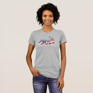 Camiseta Dia da Independência Ajustado fino para mulheres
