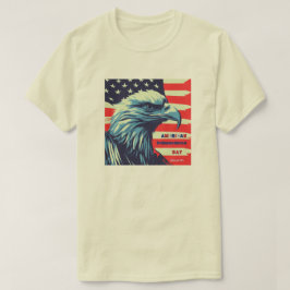Camiseta Dia da Independência Americana Águia Careca Patrió