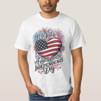 Camiseta Dia da Independência Americana, design de topo