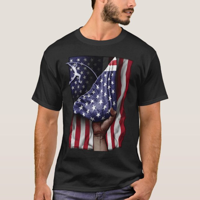Camiseta Dia da Independência Cofre de Bandeiras dos EUA (Frente)
