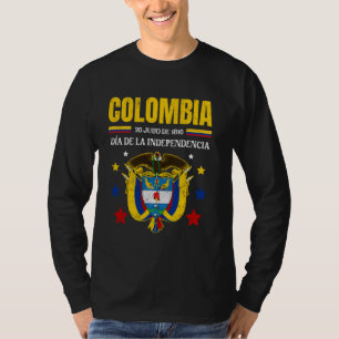 Camiseta Dia da Independência Colômbia 20 de julho Bandeira