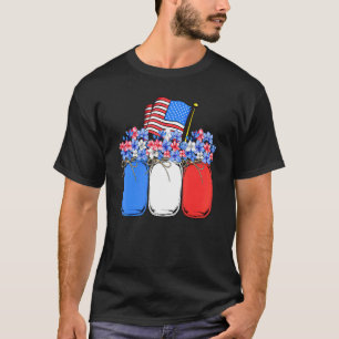 Camiseta Dia da Independência da América Flor Flor Mason Ja