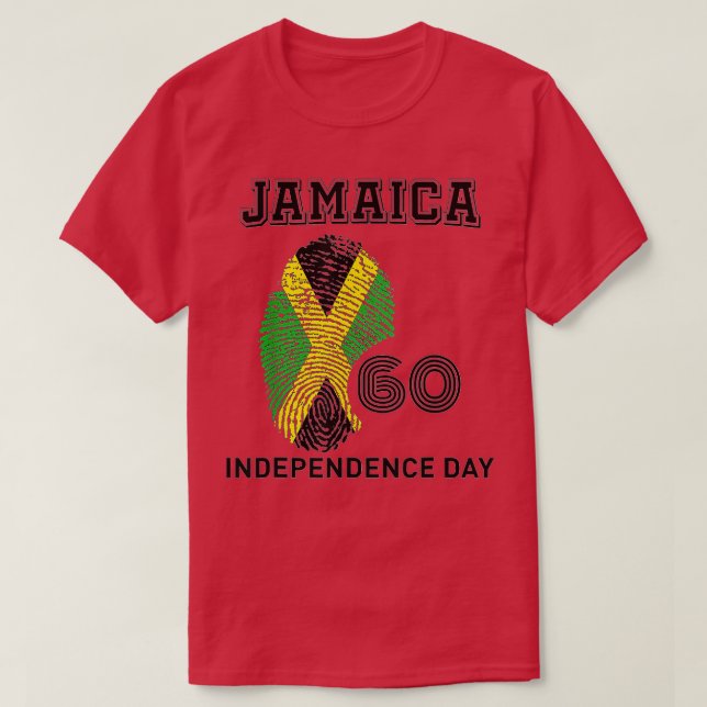Camiseta Dia da Independência da Celebração da Jamaica (Frente do Design)