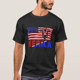 Camiseta Dia da Independência da Vaca A-Mérica 4 de Julho B