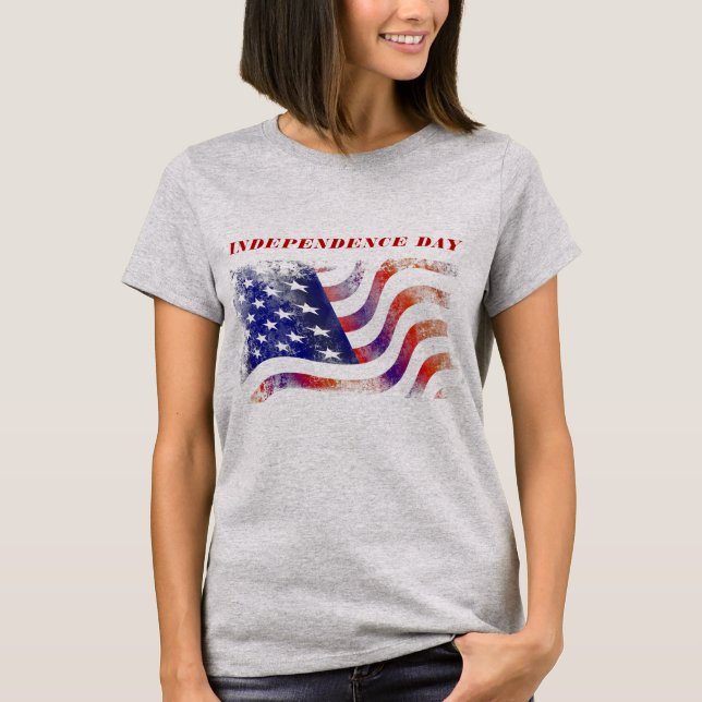 Camiseta Dia da Independência das Bandeiras Americanas (Frente)