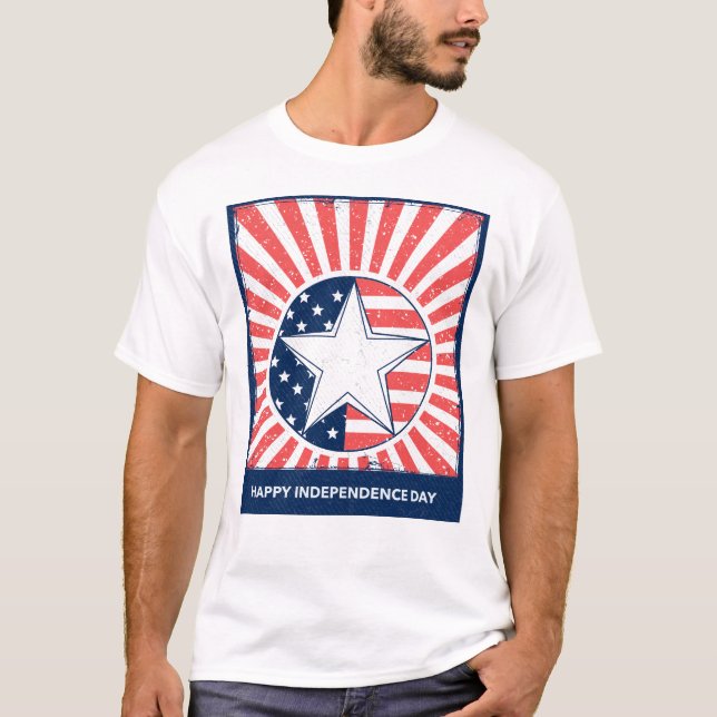 Camiseta Dia da Independência de Estrelas e Stripes (Frente)