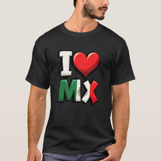 Camiseta Dia da Independência do México Eu Amo Bandeira do