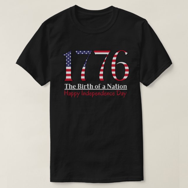 Camiseta Dia da Independência (Estados Unidos) 1776 (Frente do Design)