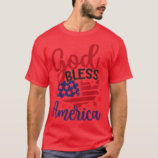Camiseta Dia da Independência Feliz da América do deus aben