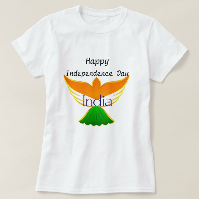 Camiseta Dia da Independência feliz India (bandeira na arte (Frente do Design)