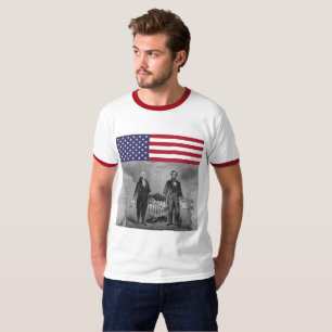 Camiseta Dia da Independência George Washington Abraham Lin