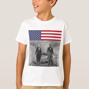 Camiseta Dia da Independência George Washington Abraham Lin