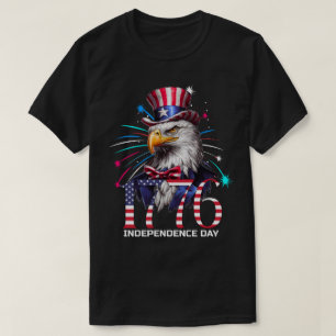Camiseta Dia da Independência Patriótica Fogos de Artifício