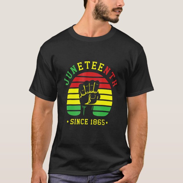 Camiseta Dia da Liberdade Décimo Junto Desde 1865 Black Afr (Frente)