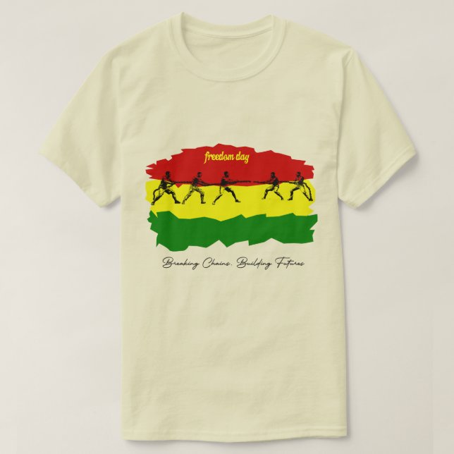 Camiseta Dia da Liberdade Juneteenth – Quebrando Correntes, (Frente do Design)