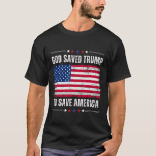 Camiseta Dia da Libertação Deus Salvou Trump Para Que Ele P
