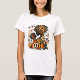 Camiseta Dia da Mãe Radiante Amorosa e Cuidadosa