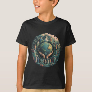 Camiseta Dia da Mãe Verde Gaia Salva Nossa Mulher Planeta