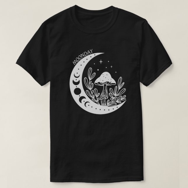 Camiseta Dia da manhã e cogumelos (Frente do Design)