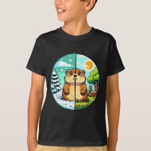 Camiseta Dia da Marmota de Inverno ou Primavera Threadrock,