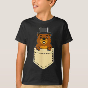 Camiseta Dia da Marmota do Punxy Phils Design de Bolso 2 de