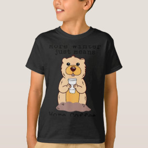 Camiseta Dia da Marmota Engraçado - Marmota Com Xícara de C