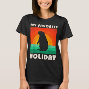 Camiseta Dia da Marmota Meu Feriado Favorito Divertido Retr