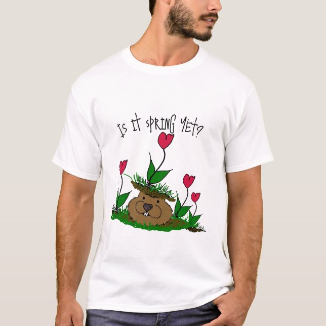 Camiseta Dia da Marmota Primavera Ainda (Frente)