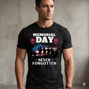 Camiseta Dia da Memória Nunca Esquecido, Bandeira dos EUA M