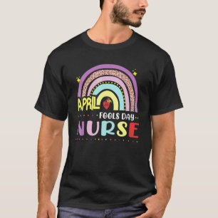 Camiseta Dia da Mentira para Enfermeira Autismo Arco-íris e