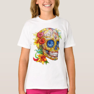 Camiseta Dia da Morte da Catarina Floral Calavera