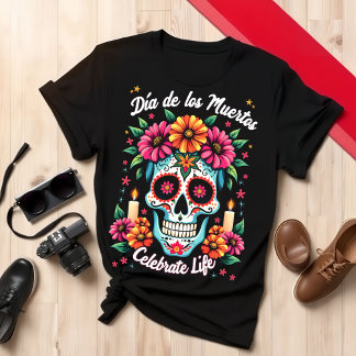Camiseta Dia da Morte - Habilidade Enfrentar Design de Arte