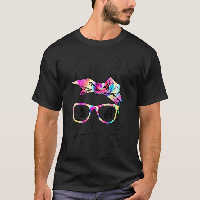 Camiseta Dia da páscoa 2022 Óculos Secos Cute Bunny Face Ti (Frente)