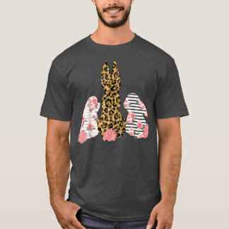 Camiseta Dia da Páscoa Bonita de Coelho da Páscoa de Leopar