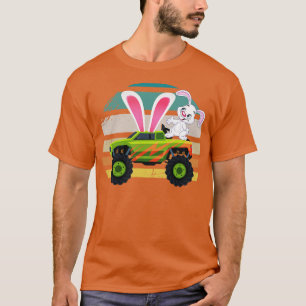 Camiseta Dia da páscoa do Monster Truck Lover Boy Bunny Eas