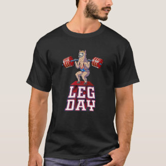 Camiseta Dia da Perna Llama Levantamento de Peso Formação d