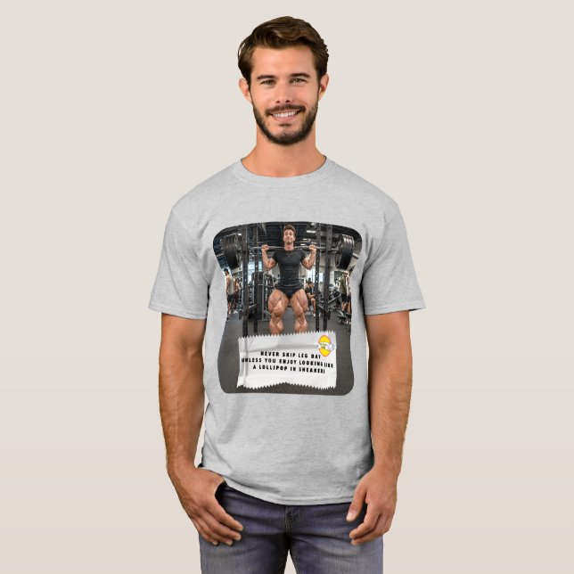 Camiseta Dia da Perna Piadas de Embrulho de Chicle (Frente Completa)