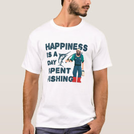 Camiseta Dia da Pesca da Felicidade de Reel