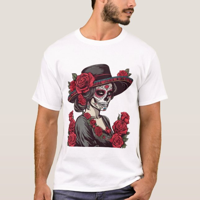 Camiseta Dia da Rainha Rosa Morta (Frente)