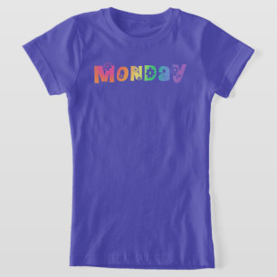 Camiseta Dia da Semana Bonito Segunda-Feira