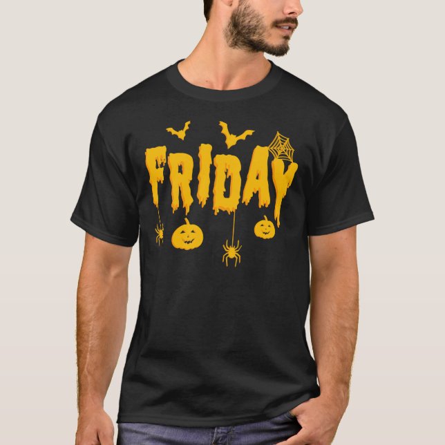 Camiseta Dia da Semana Fácil Figurino De Halloween Do Grupo (Frente)