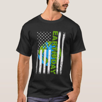 Camiseta Dia da Terra 2022 American Flag Environmental Awar