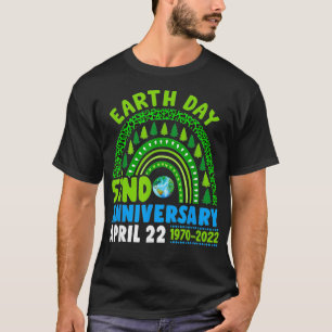 Camiseta Dia da Terra 2022 Rainbow Trendy 52º Aniversário