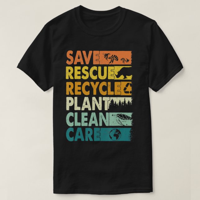 Camiseta Dia da Terra 2023 Salvem as Abelhas Reciclado P (Frente do Design)