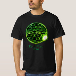 Camiseta Dia da Terra 2024 Flor Verde Espumante da Vida
