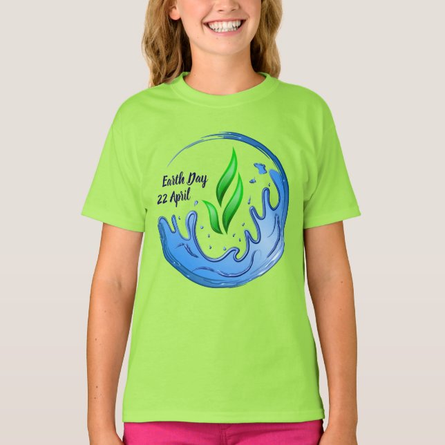 Camiseta Dia da Terra 2025 Nosso Poder Nosso Planeta Crest (Frente)