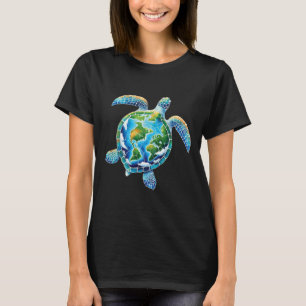 Camiseta Dia da Terra 2025 Tartaruga do Mar Salva o Planeta