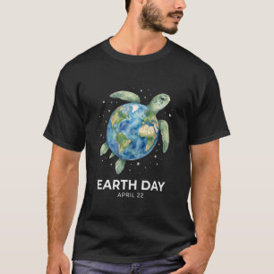 Camiseta Dia da Terra 22 de abril slogan tartaruga salvar o